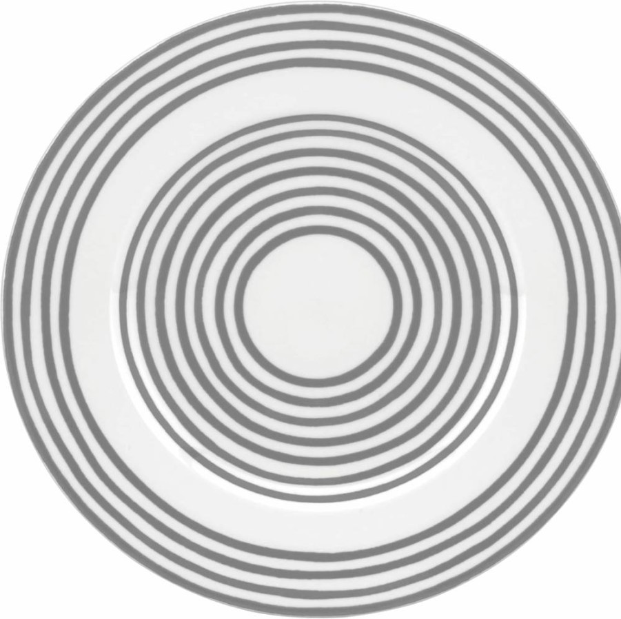 Kate Spade New York Charlotte Street 9" Decorative Accent Plate in Slate Taupe Grey - Elegant Home Tableware Dish