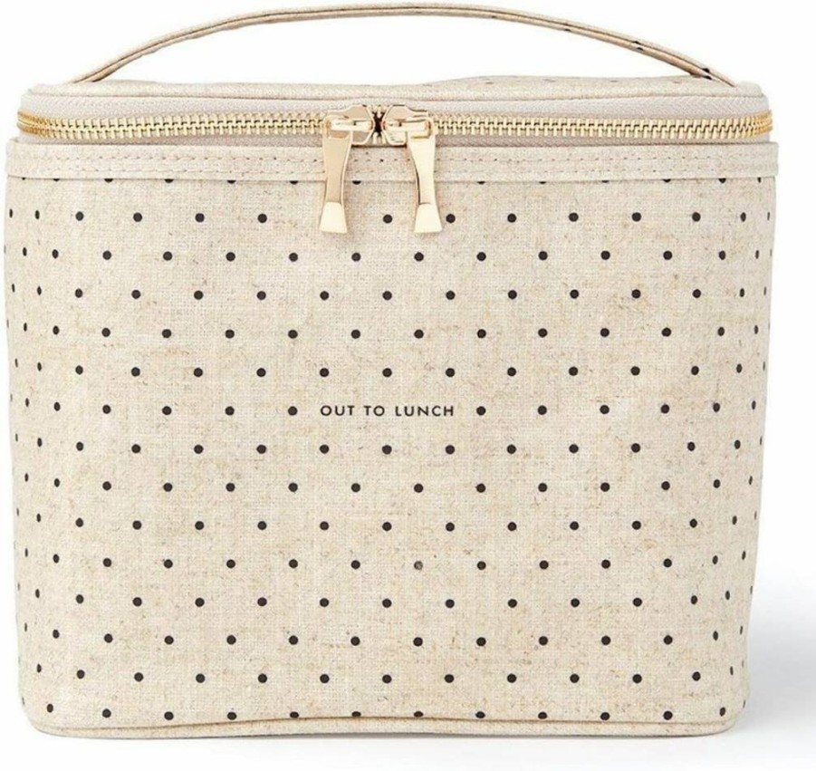 Kate Spade New York Insulated Lunch Bag for Women - Deco Dots Design, Compact 8" x 4.5" x 7.23" Tote, Leak-Proof Thermal Lunch Box for Work & School