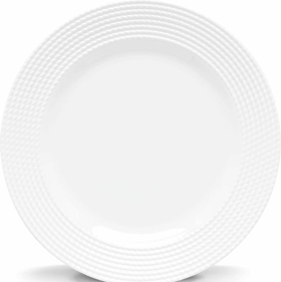 Kate Spade New York White Wickford Dinner Plate - 1.70 Lb Ceramic Plate for Dining & Decor