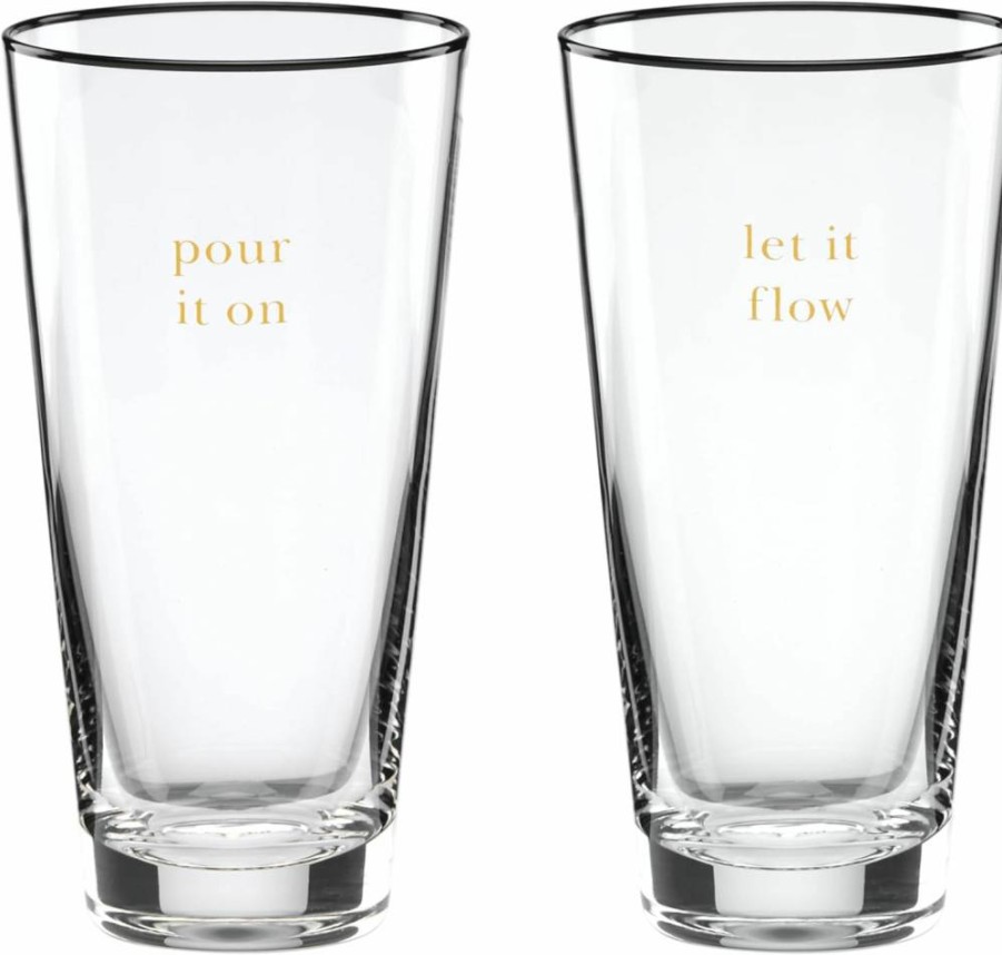 Kate Spade New York Cheers To Us Sweet & Dry Wine Glasses Set - 2 Pack, 0.88 L, Clear Crystal Stemware for Champagne & Dessert Wines