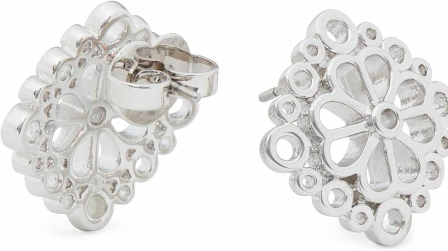 Kate Spade New York Floral Lace Stud Earrings - Elegant Flower Design Studs for Women