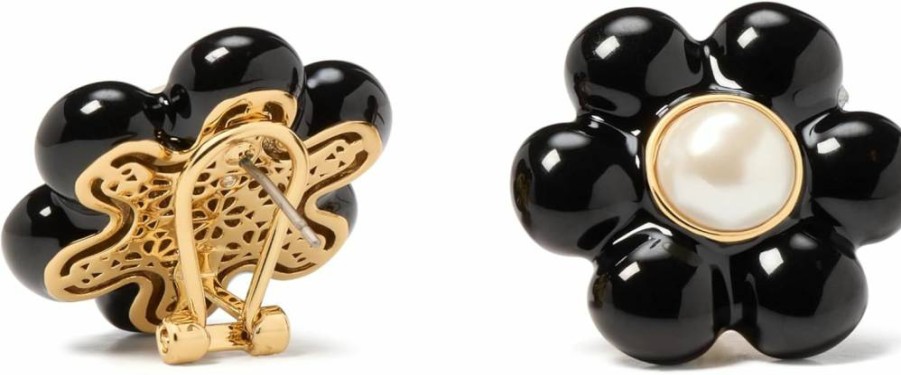 Kate Spade New York Petal Puff Stud Earrings - Statement Floral Design Gold-Tone Studs
