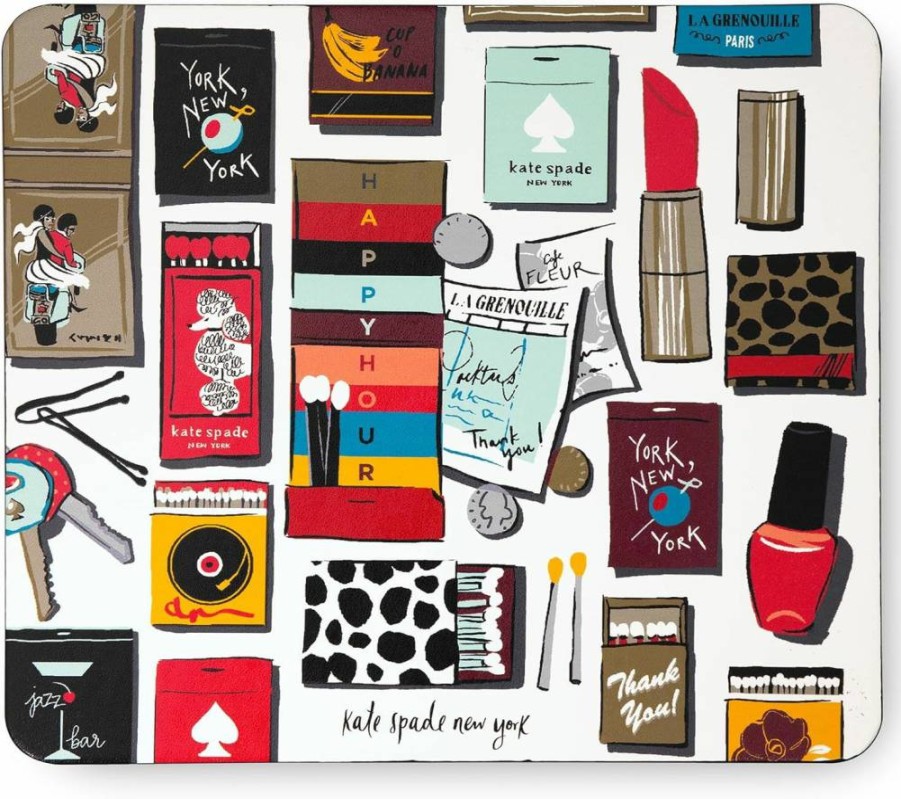 Kate Spade New York Cute Leatherette Mouse Pad - 9"x8" Non-Slip Desk Mat for Office & Home, Stylish Bookshelf Accessory