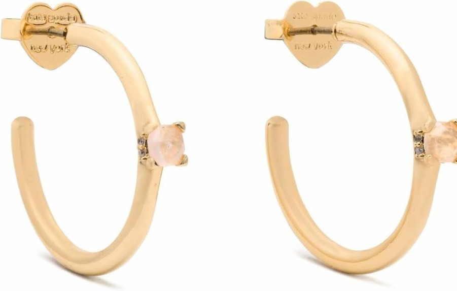 Kate Spade New York Hoops Earrings in Dusty Pink - Stylish Rose Gold Hinged Huggie Hoops