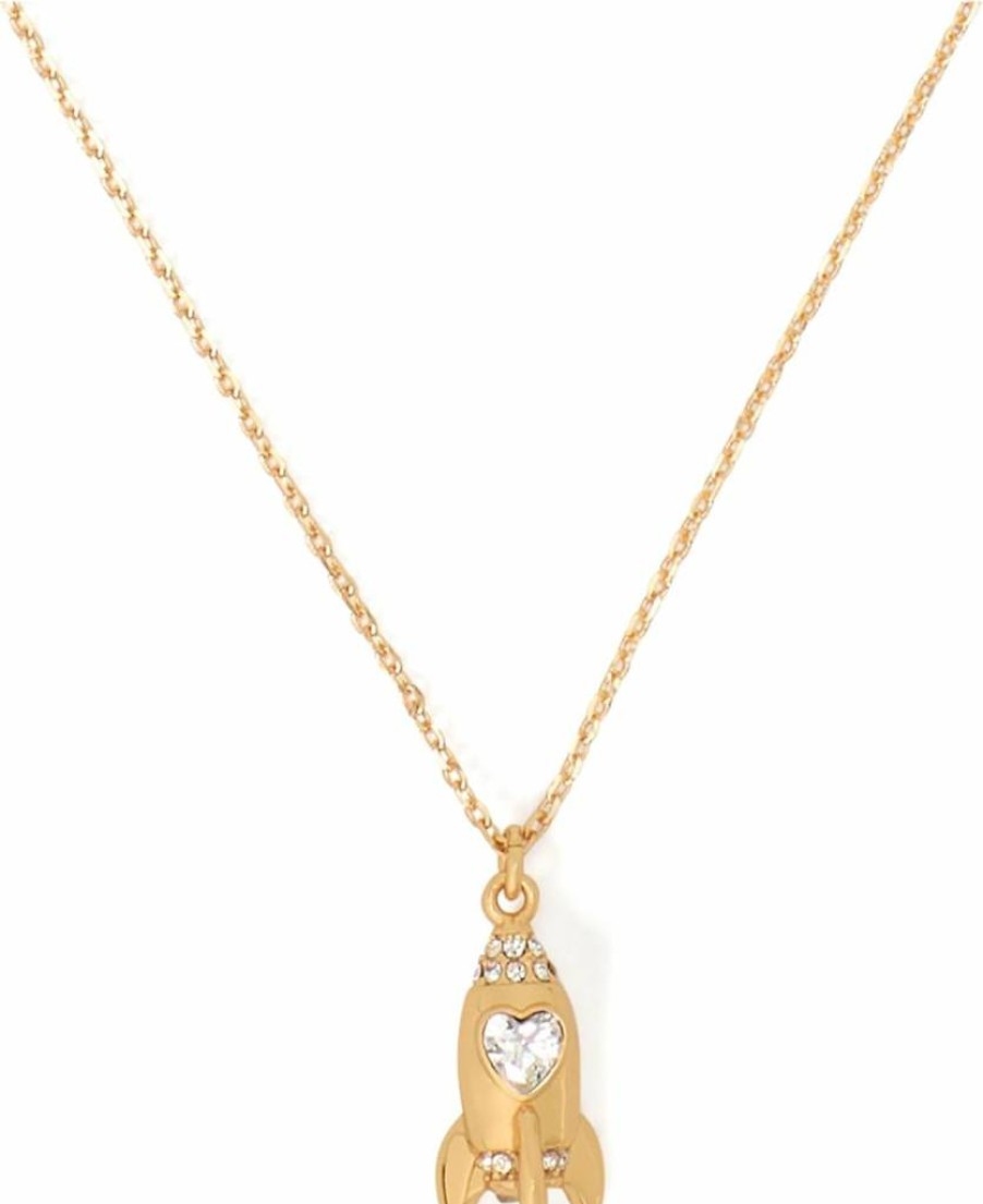 Kate Spade New York Space Cadet Mini Pendant Necklace - Stylish Gold-Tone Charm for Women