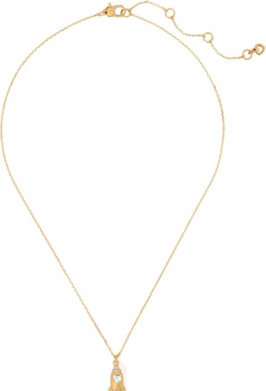 Kate Spade New York Space Cadet Mini Pendant Necklace - Stylish Gold-Tone Charm for Women