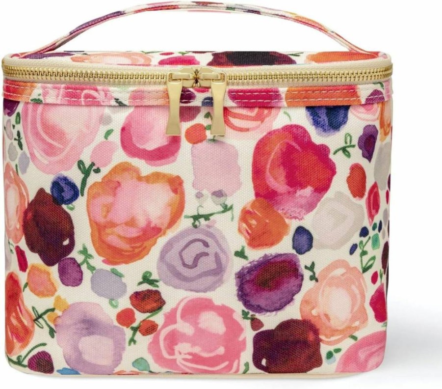 Kate Spade New York Floral Insulated Lunch Bag for Women - Thermal Tote with Double Zipper & Carry Handle, Small Lunch Cooler