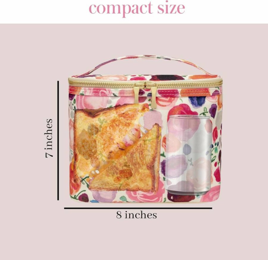Kate Spade New York Floral Insulated Lunch Bag for Women - Thermal Tote with Double Zipper & Carry Handle, Small Lunch Cooler