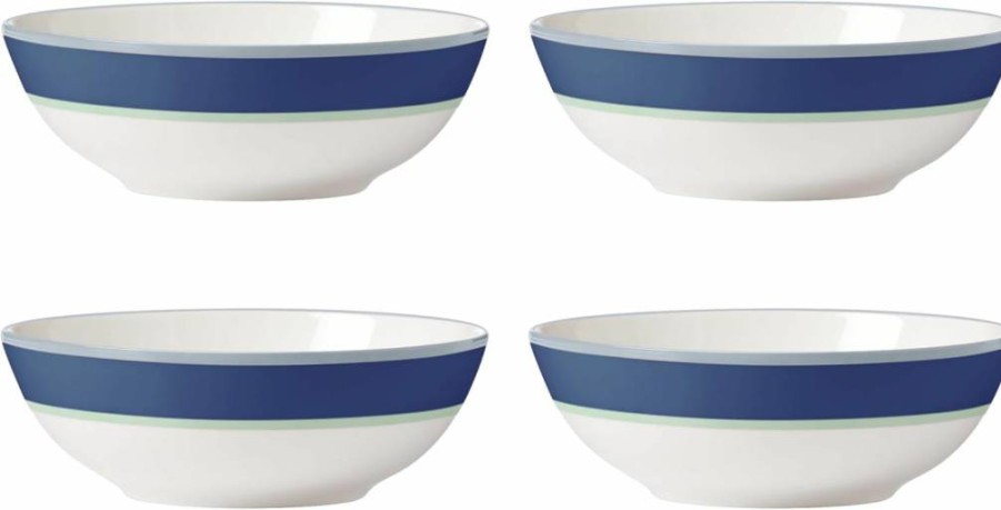 Kate Spade New York Colorful Ceramic Bowls Set of 4, 3.5-Inch Decorative Serving Bowls in Pink & Blue, All-Purpose Small Bowls for Dessert & Snacks