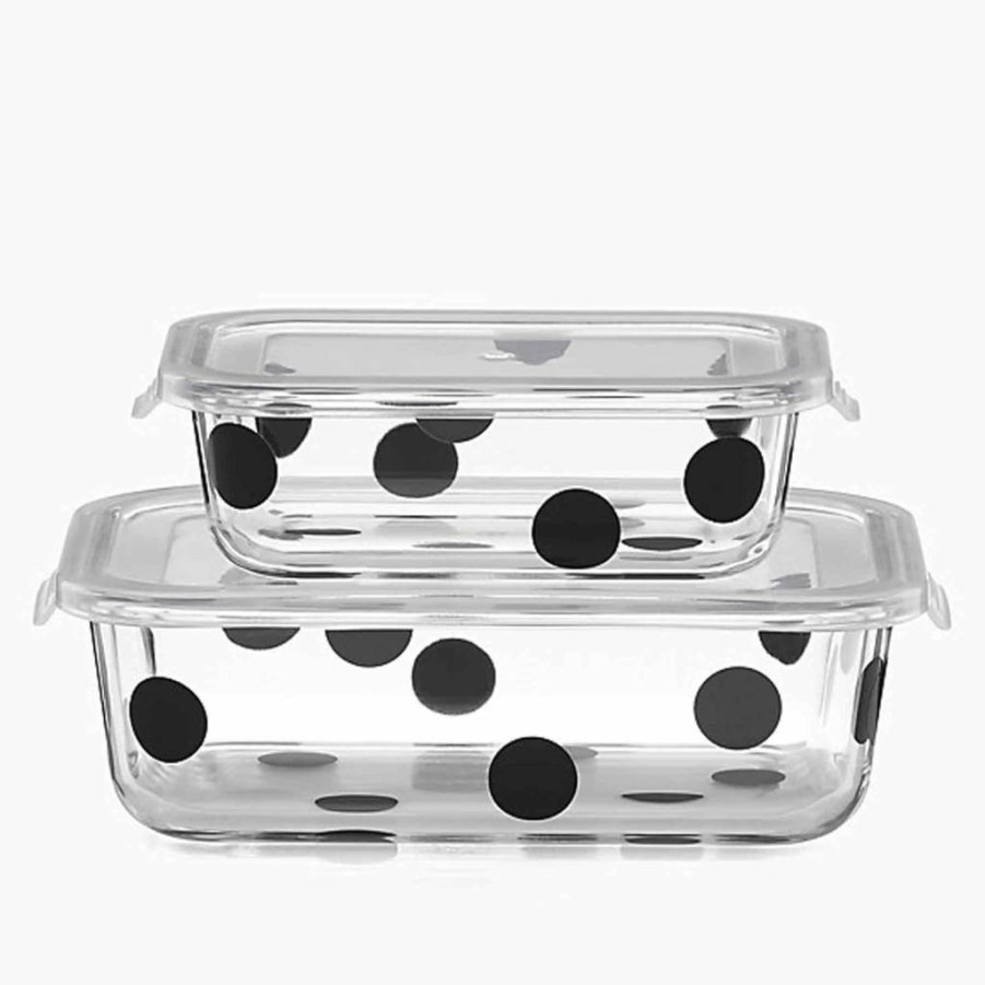 Kate Spade New York White Ceramic Fruit Bowl with Deco Dot Design, 0.6 lb Kitchen Dining Decor