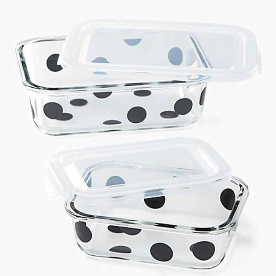 Kate Spade New York White Ceramic Fruit Bowl with Deco Dot Design, 0.6 lb Kitchen Dining Decor