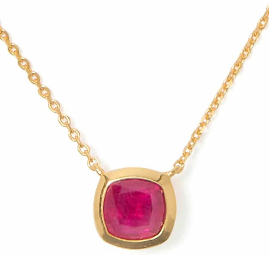 Kate Spade New York Gold-Tone Ruby Gemstone Pendant Necklace - Time To Shine Collection