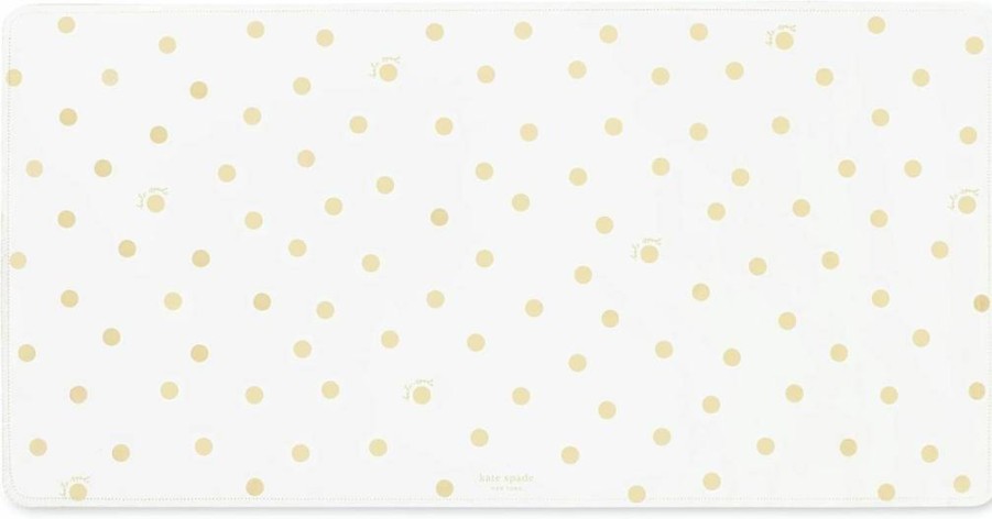 Kate Spade New York Vegan Leather Desk Pad - Gold Dot Decorative Keyboard and Mouse Mat for Desktop Workspace