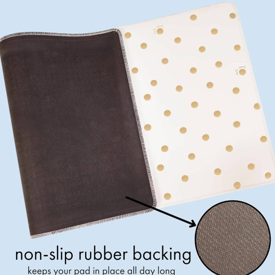 Kate Spade New York Vegan Leather Desk Pad - Gold Dot Decorative Keyboard and Mouse Mat for Desktop Workspace