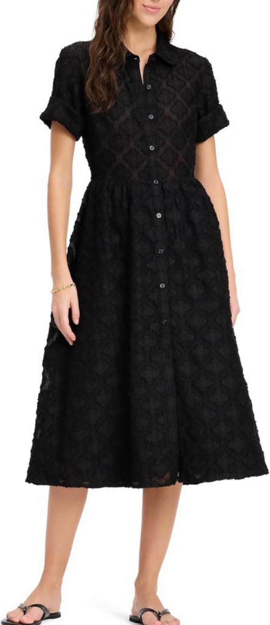 Kate Spade New York Women's Belted Midi Shirt Dress - Classic Casual Style