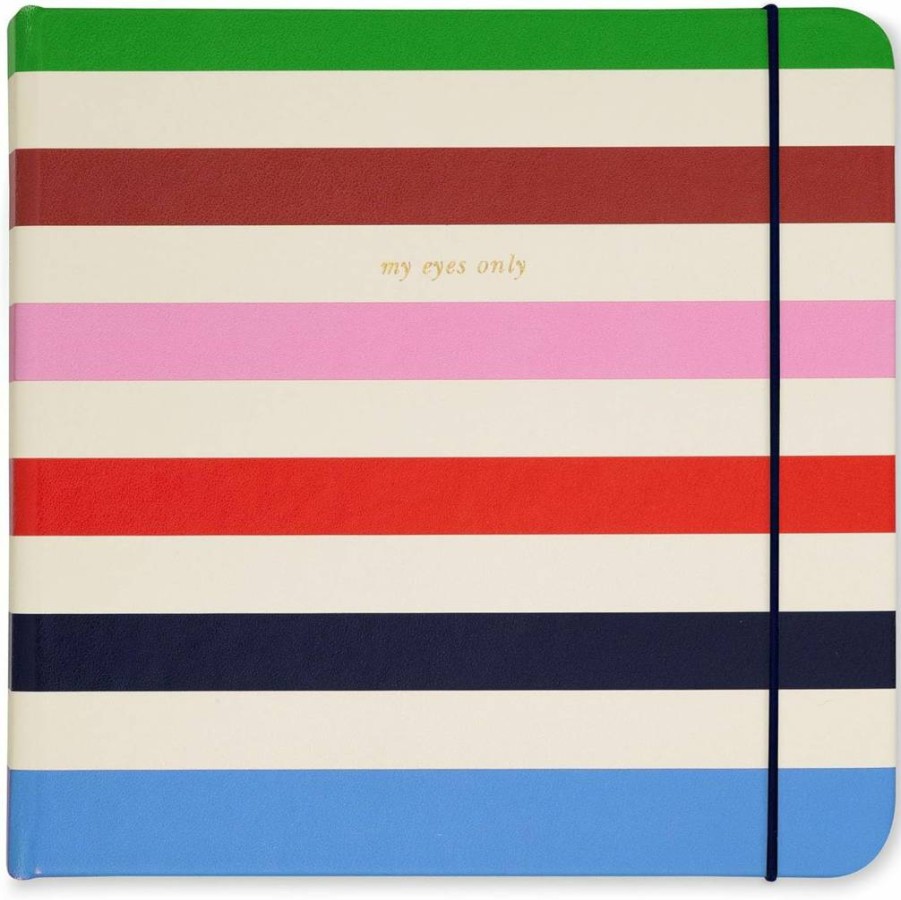 Kate Spade New York Password Journal - 170 Page Spiral Notebook with Leatherette Hardcover, Adventure Stripe Design, Password Keeper Organizer