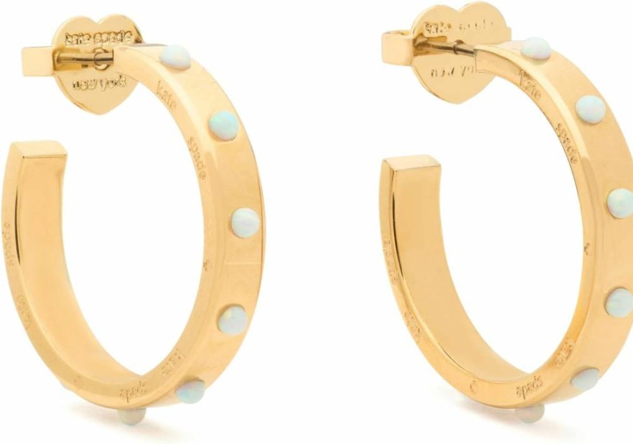 Kate Spade New York Opal Hoops Earrings - Elegant Sterling Silver Hoop Earrings for Women