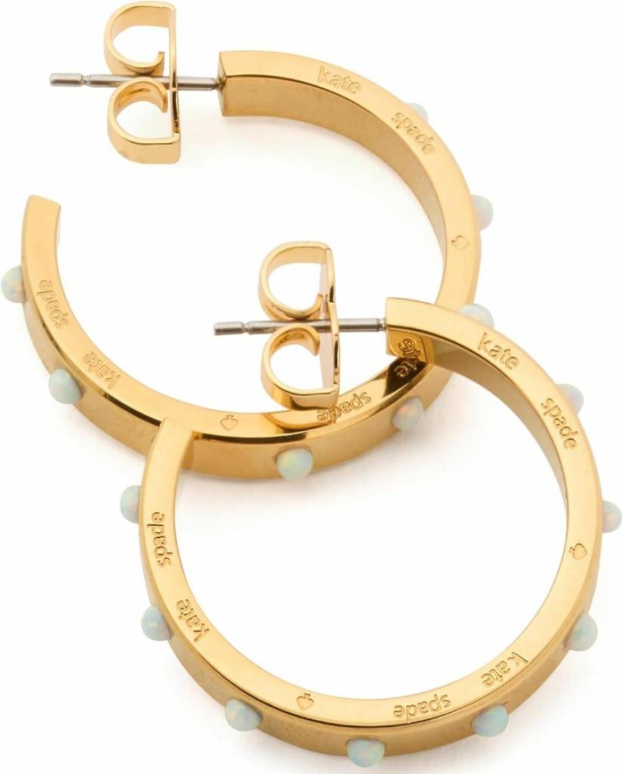 Kate Spade New York Opal Hoops Earrings - Elegant Sterling Silver Hoop Earrings for Women