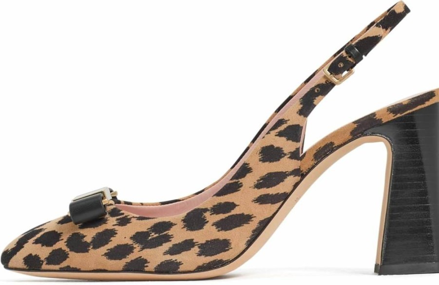 Kate Spade New York Women's Bowdie Slingback Pump Heels - Elegant Bow Detail Dress Shoes for Women