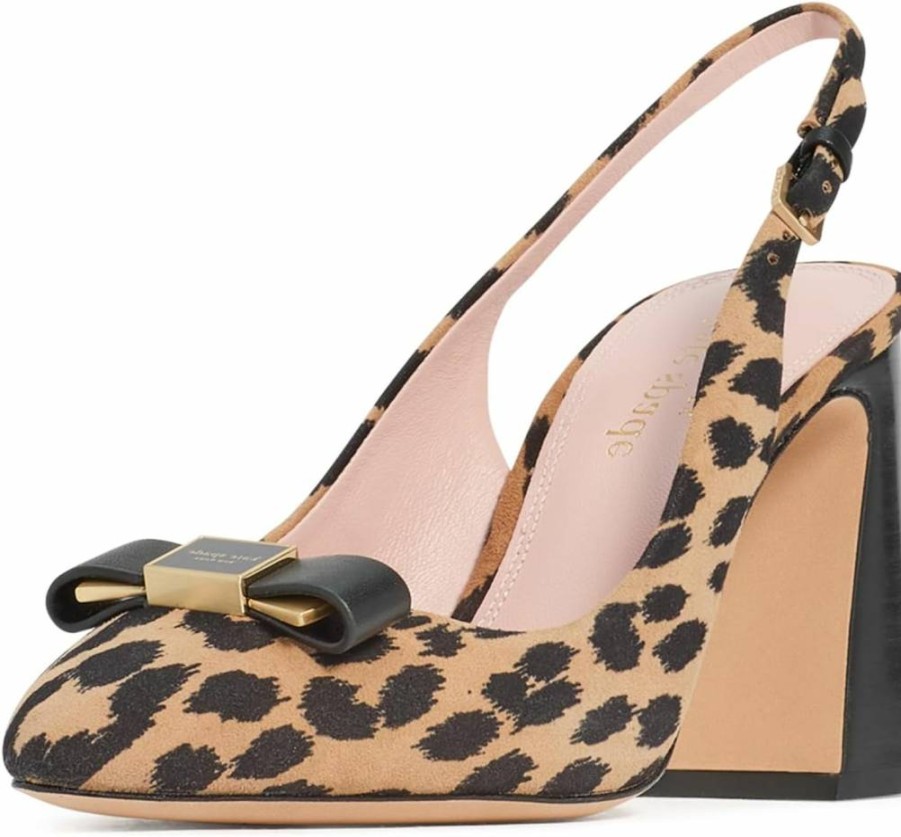 Kate Spade New York Women's Bowdie Slingback Pump Heels - Elegant Bow Detail Dress Shoes for Women