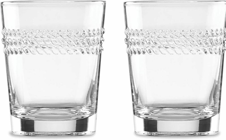 Kate Spade New York Wickford 2-Piece Clear Glass Set - Pack of 1, Elegant Drinkware for Cocktails & Beverages