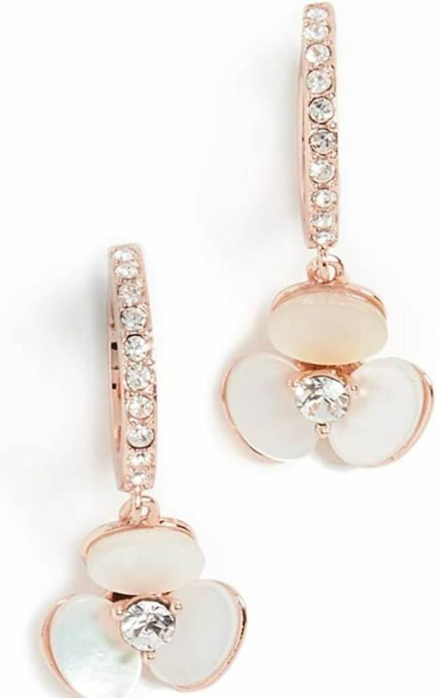 Kate Spade New York Disco Pansy Floral Drop Earrings for Women, Gold-Tone Purple Flower Dangle Earrings, Fashion Jewelry Gift