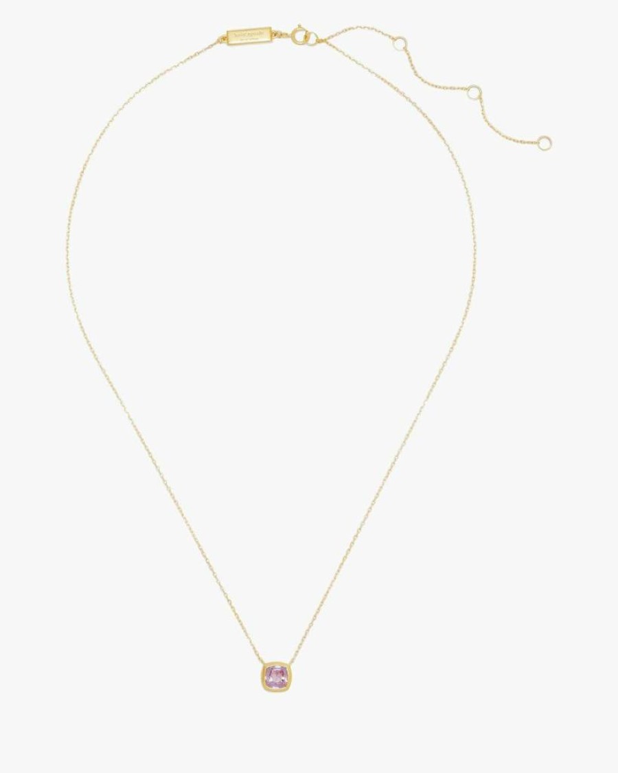 Kate Spade New York Pink Sapphire Gemstone Pendant Necklace - Time To Shine Collection