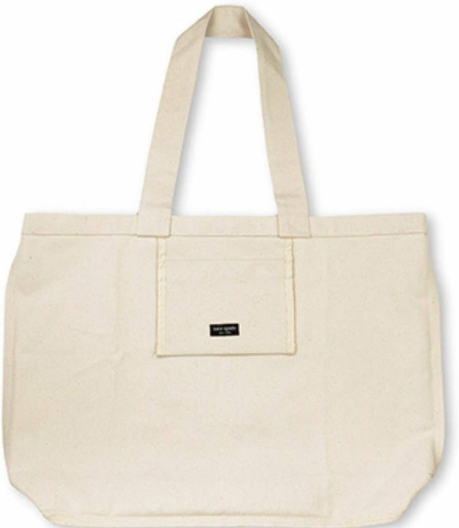 Kate Spade New York Large Canvas Tote Bag for Women - Stylish Beach Bag, Book Tote with Pocket, Classic Design