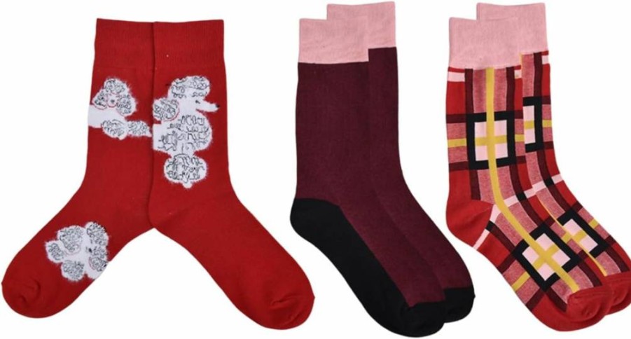 Kate Spade New York 3-Pack Poodle Print Crew Socks - KSNY Fun & Stylish Socks for Women
