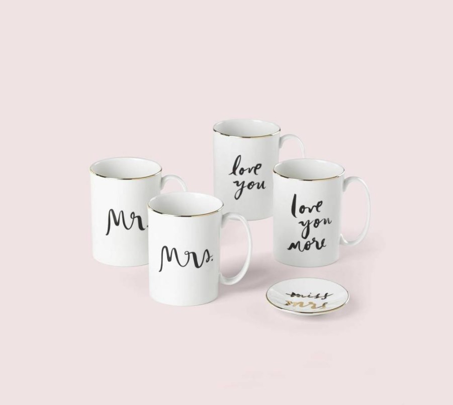 Kate Spade New York Bridal Party Mug Set - Mr. & Mrs. Wedding Couple Gift
