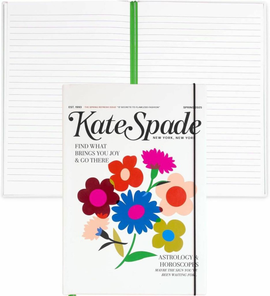Kate Spade New York Vegan Leather Hardcover Journal - Take Note XL Lined Notebook, 11x7 Inch Writing Pad, 168 Pages, Stylish Diary & Planner