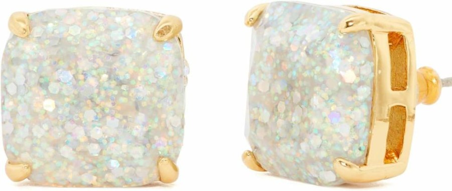 Kate Spade New York Small Square Stud Earrings - Sterling Silver Minimalist Studs for Women