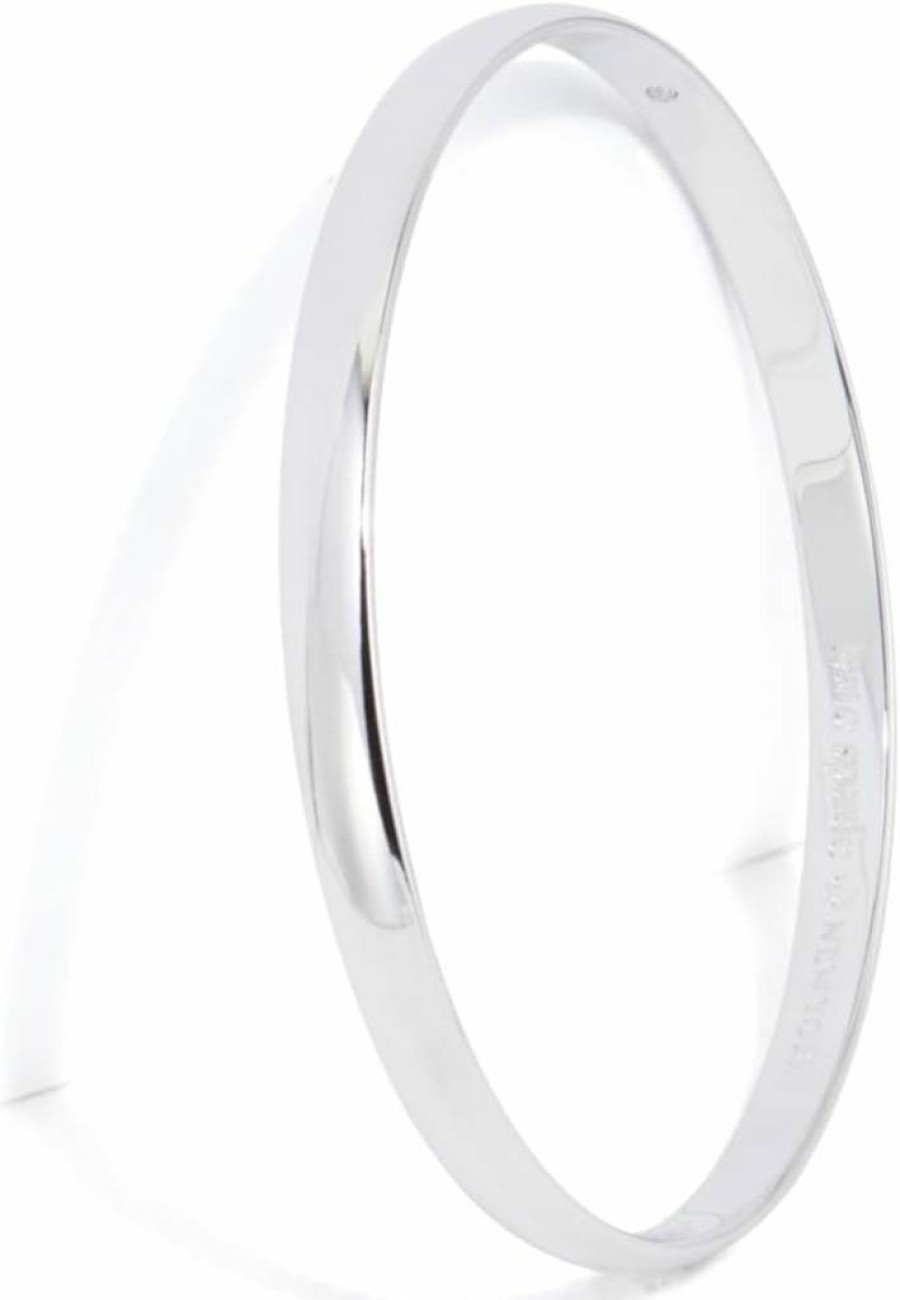Kate Spade New York Silver Tone "Find The Silver Lining" Idiom Bangles Adjustable Bangle Bracelet for Women