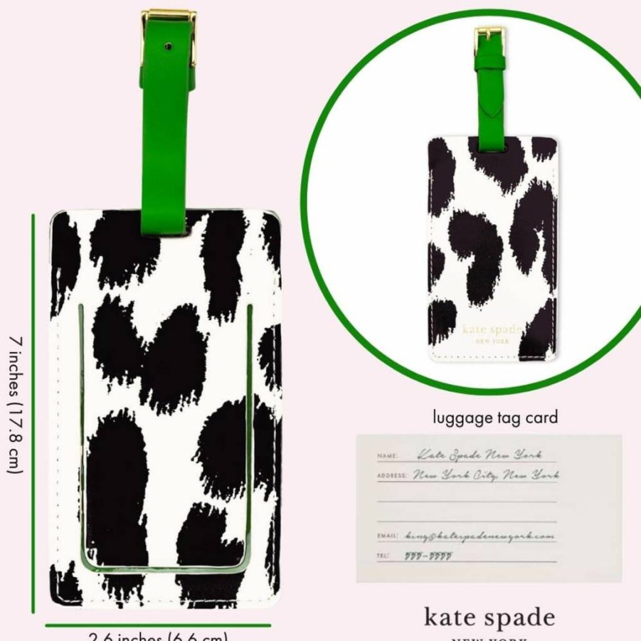 Kate Spade New York Vegan Leather Luggage Tag for Women - Pink & Purple Durable Suitcase ID Tag, Pacific Petals Travel Accessory