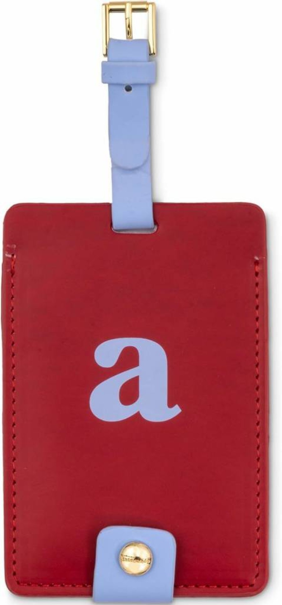 Kate Spade New York Leather Luggage Tag - Personalized Monogram Travel Bag Identifier with Secure Strap for Suitcases (Multiple Colors)