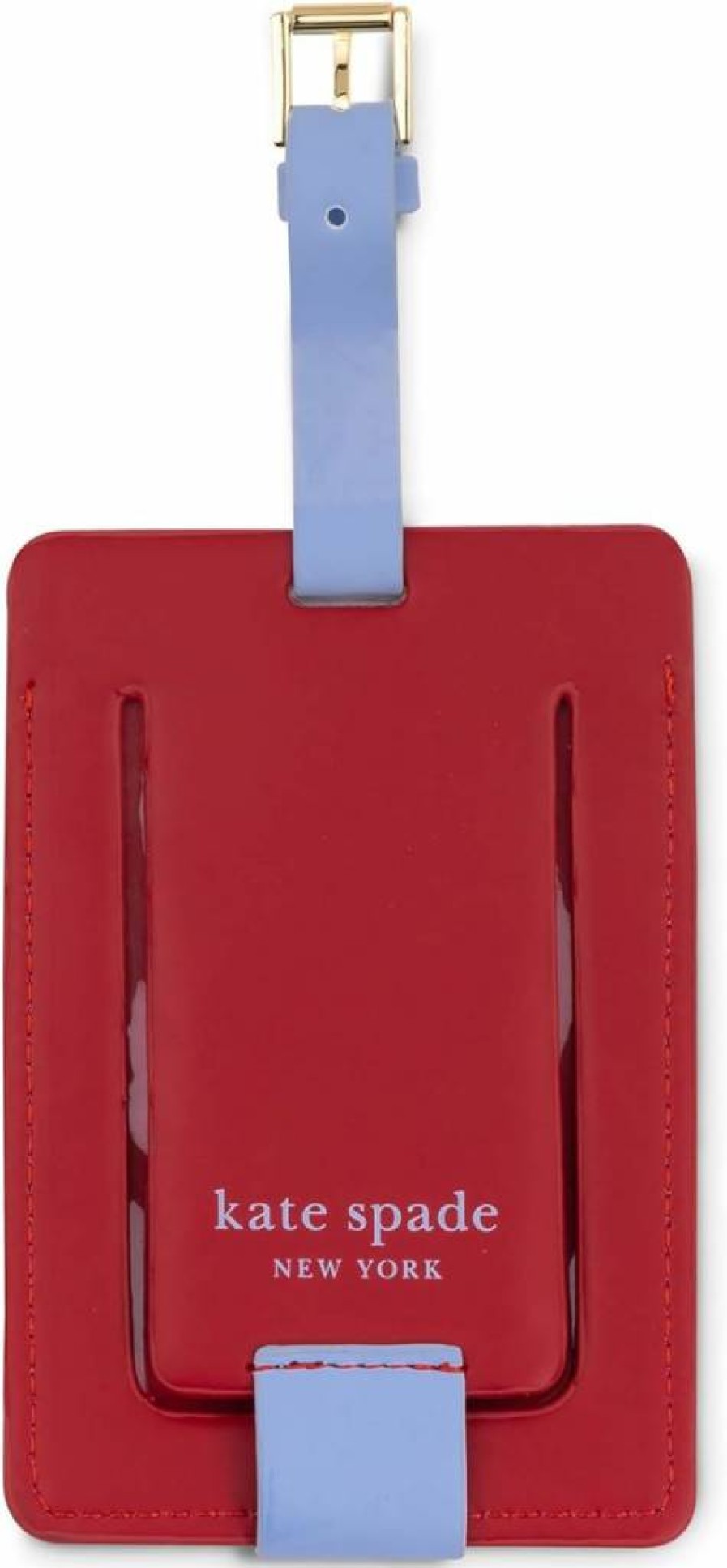 Kate Spade New York Leather Luggage Tag - Personalized Monogram Travel Bag Identifier with Secure Strap for Suitcases (Multiple Colors)
