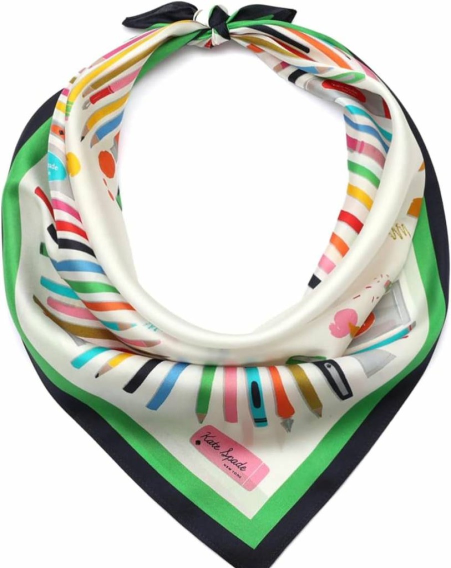 Kate Spade New York Women's Stylish Lightweight Silk Bandana Scarf - Fashionable Art-Inspired Accessory