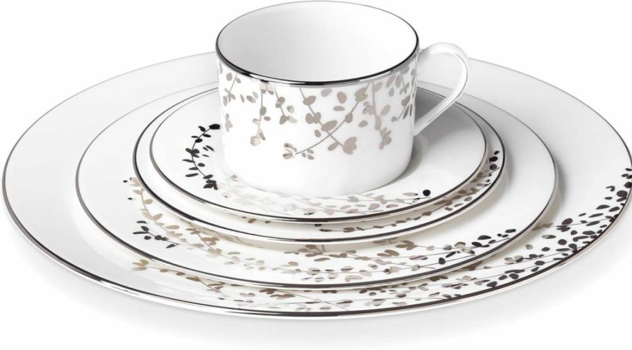 Kate Spade New York Gardner Street Platinum Saucer - Stylish Decorative Plate for Home & Gifts