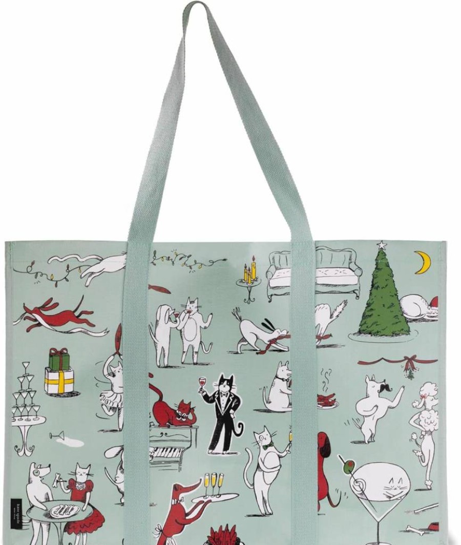 Kate Spade New York Insulated Reusable Grocery Tote Bag - Large Collapsible Cooler with Shoulder Straps for Holiday & Shopping