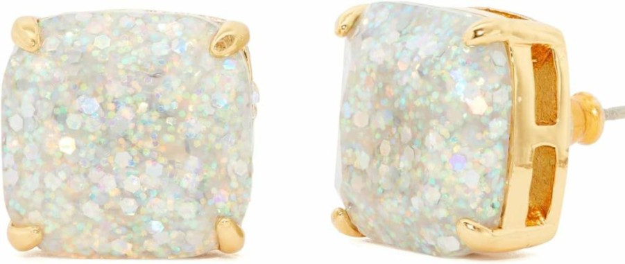 Kate Spade New York Small Square Stud Earrings - Sterling Silver Minimalist Studs for Women