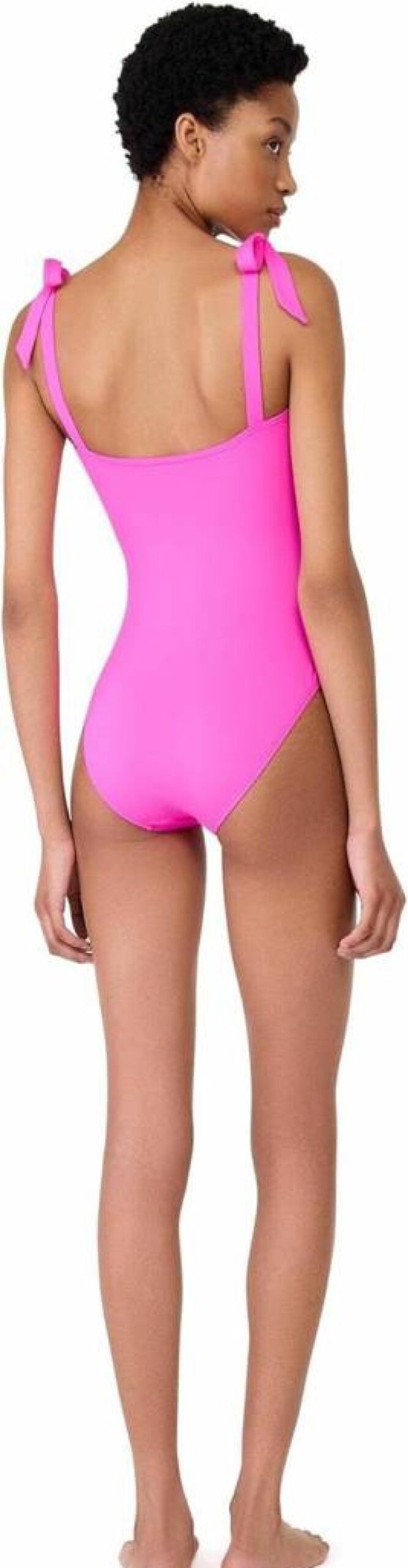 Kate Spade New York Women's One Piece Dress with Shirred Front and Bow Shoulder Detail
