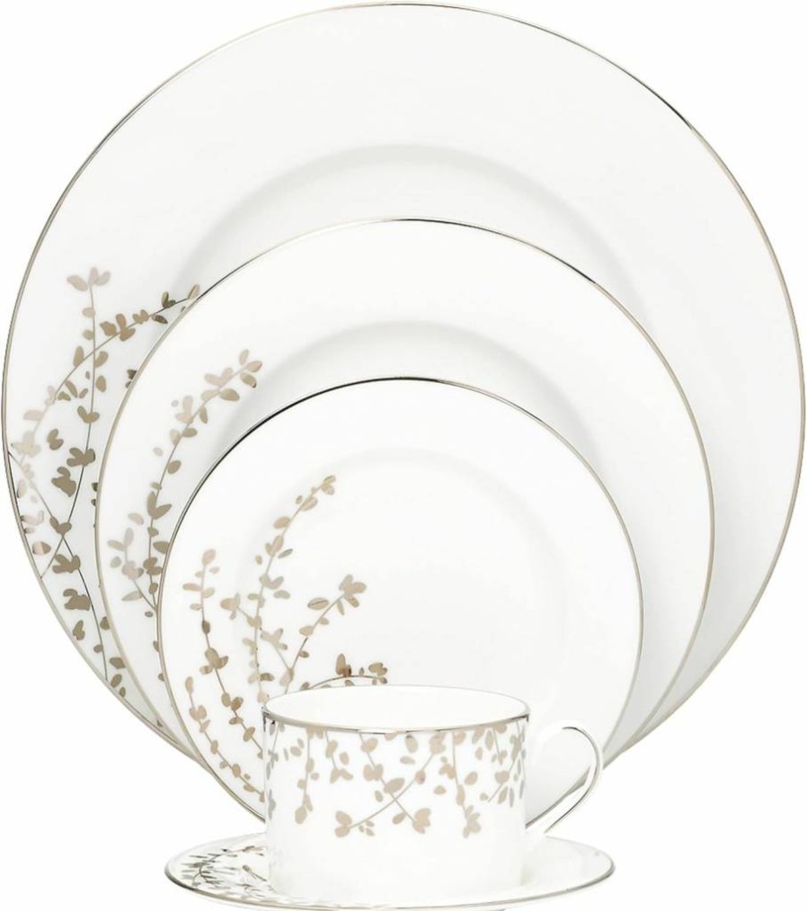 Kate Spade New York Gardner Street Platinum Bread Plate – Elegant Serving Dish for Entertaining, 0.40 lb