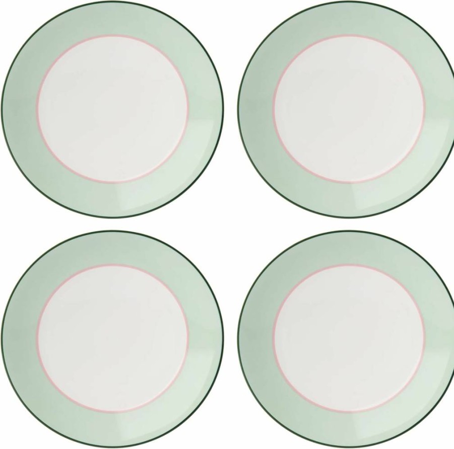 Kate Spade New York Black & Gold Make It Pop Dinner Plate Set of 4, 6.9-Inch Elegant Tableware