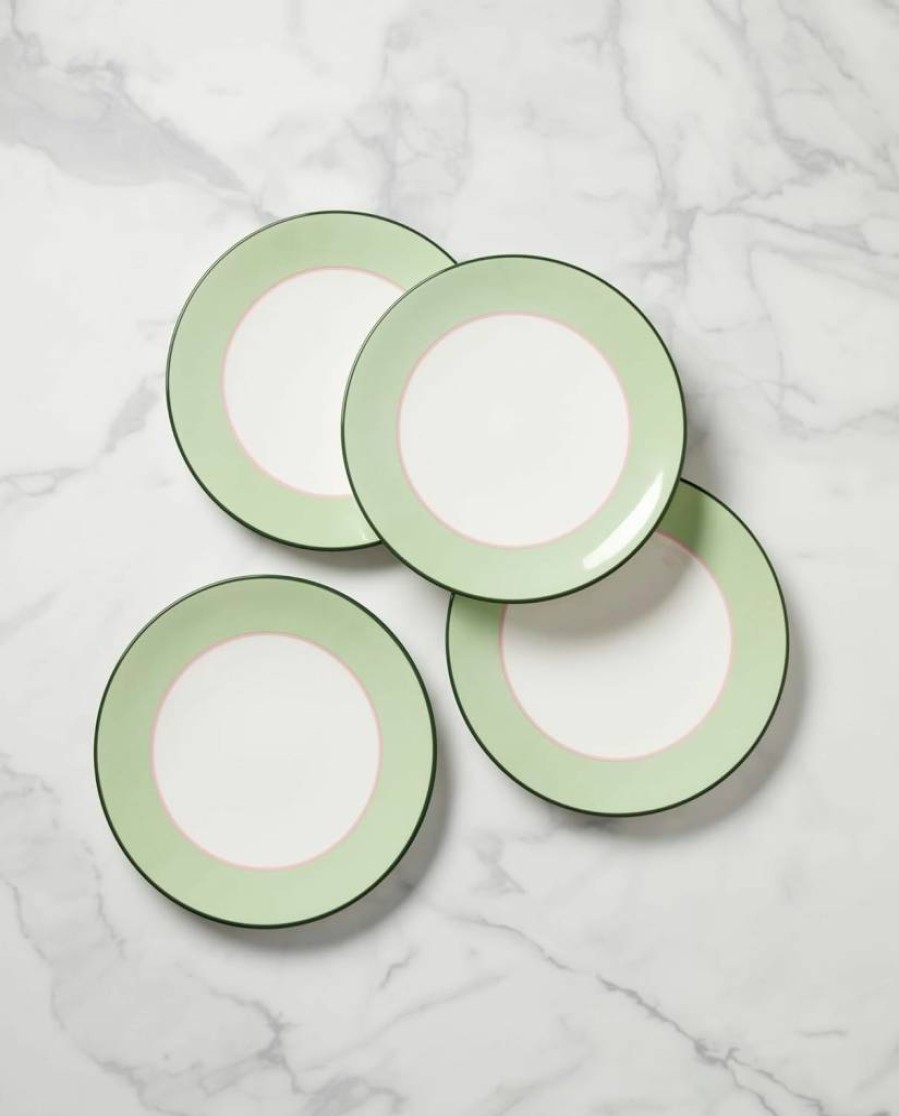Kate Spade New York Black & Gold Make It Pop Dinner Plate Set of 4, 6.9-Inch Elegant Tableware