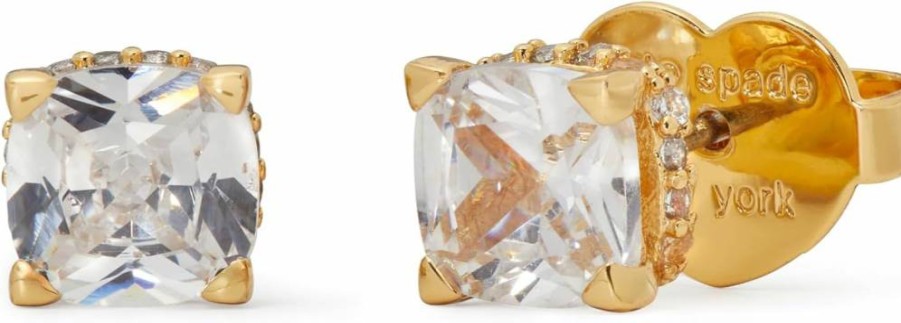 Kate Spade New York Gold-Tone Square Stud Earrings with Clear Crystals, One Size