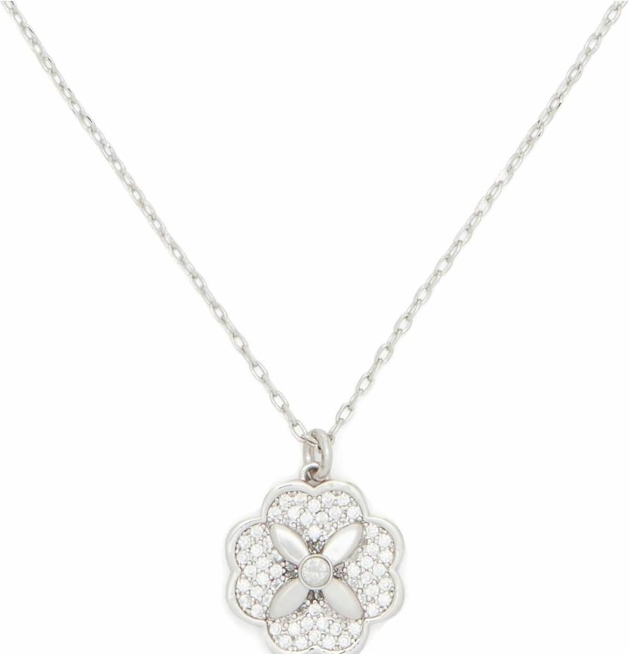 Kate Spade New York Heritage Bloom Gold Pendant Necklace - Floral Engraved Charm for Women