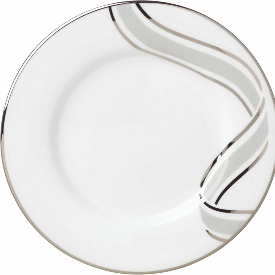 Kate Spade New York Lacey Drive White Ceramic Saucer Plate - Elegant Dinnerware for Stylish Table Settings