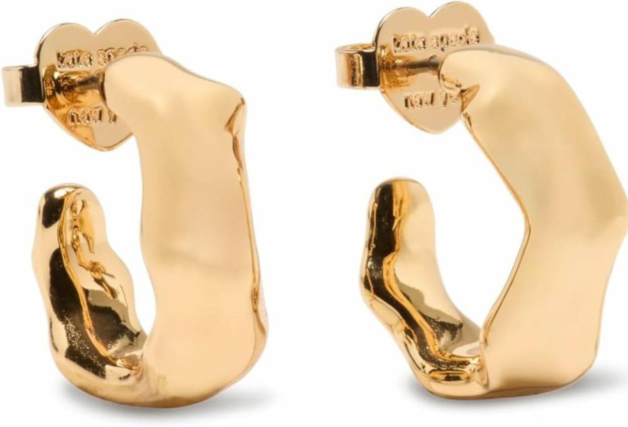 Kate Spade New York Molten Huggie Earrings: Gold Hoop Earrings for Women