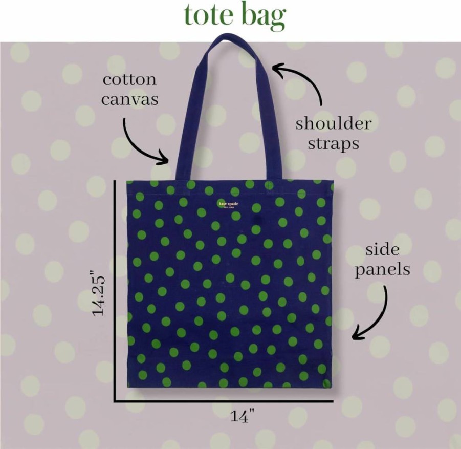Kate Spade New York Sonnet Dot Canvas Tote Bag for Women - Stylish Beach Bag with Convenient Pocket