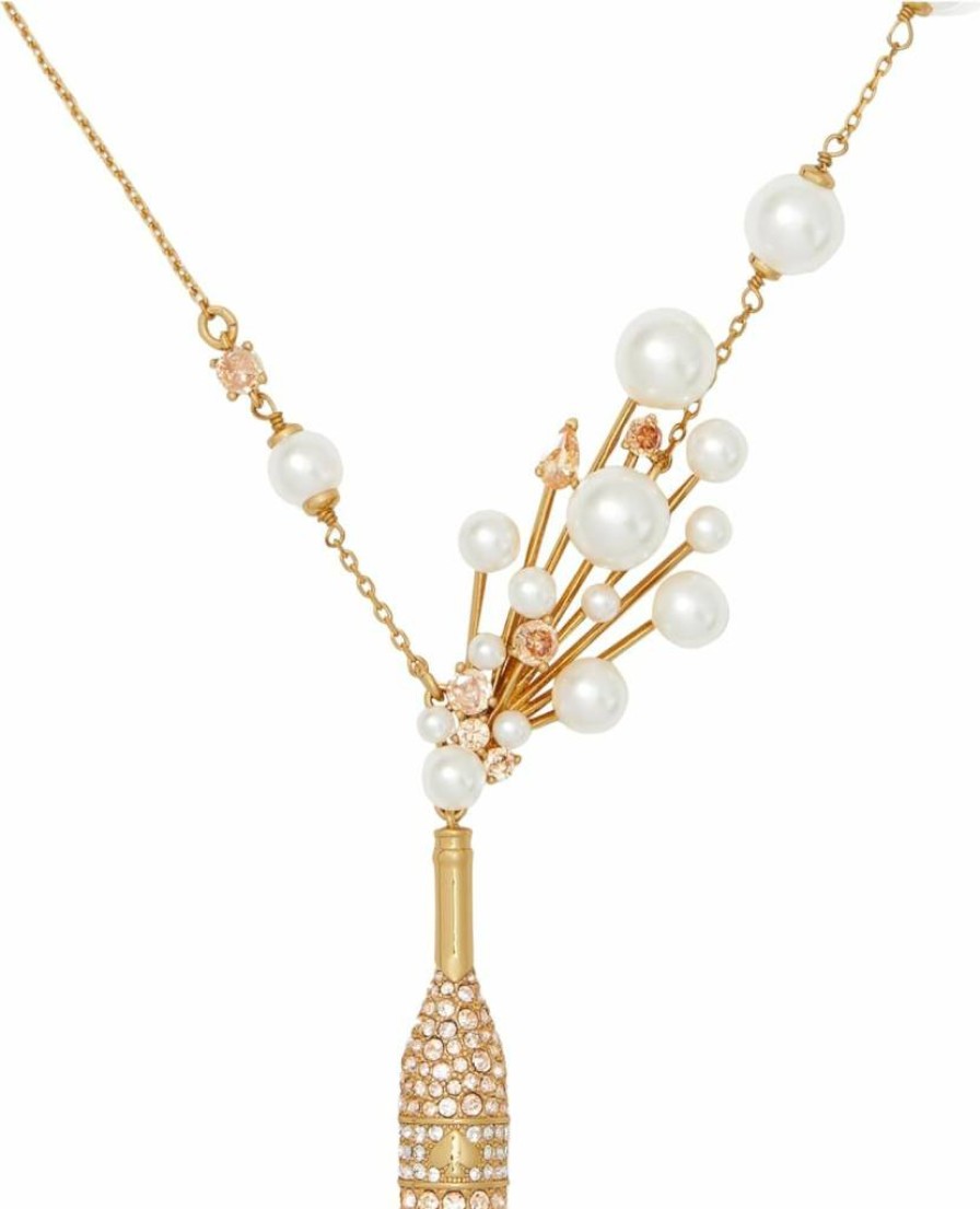 Kate Spade New York Cheers To That Champagne Gold Statement Necklace Pendant